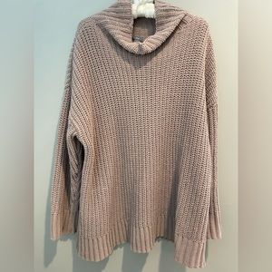 AERIE oversized chunky chenille sweater in dusty mauve. Size S. EUC.